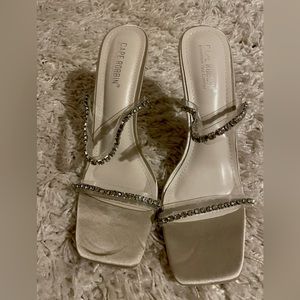 Rhinestone Heeled Mules